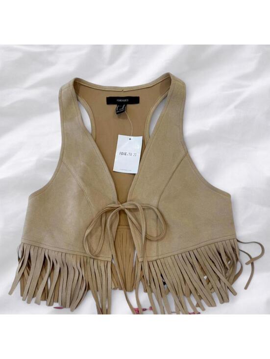 Forever 21 Tops - Fun FRINGE vest!!